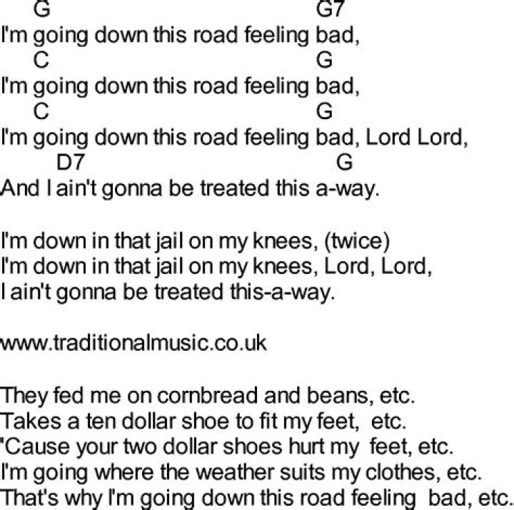 Going down this road feeling bad lyrics