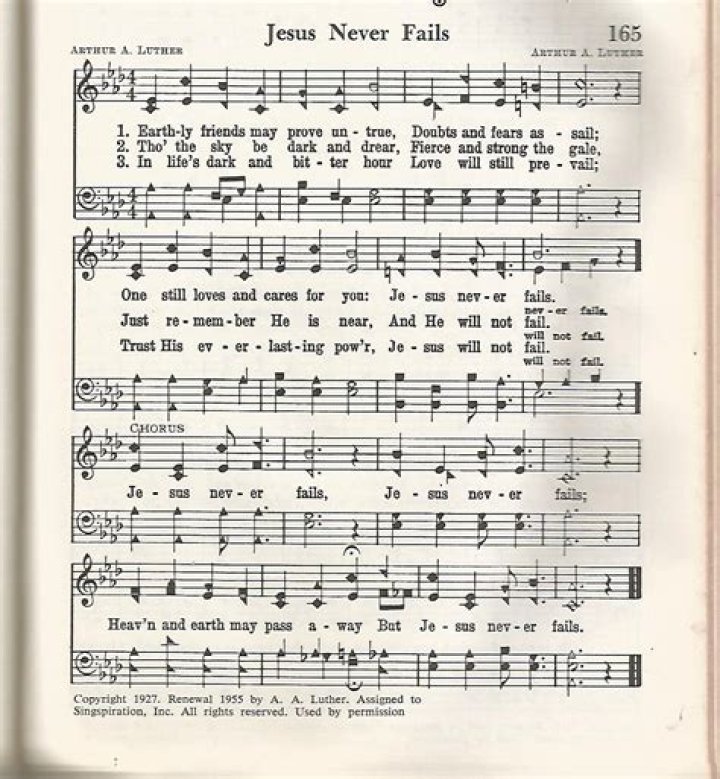 Jesust never fails lyrics