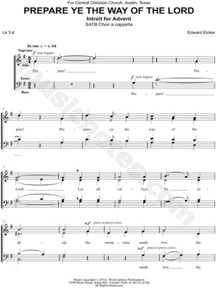 Prepare ye, the way of the lord lyrics