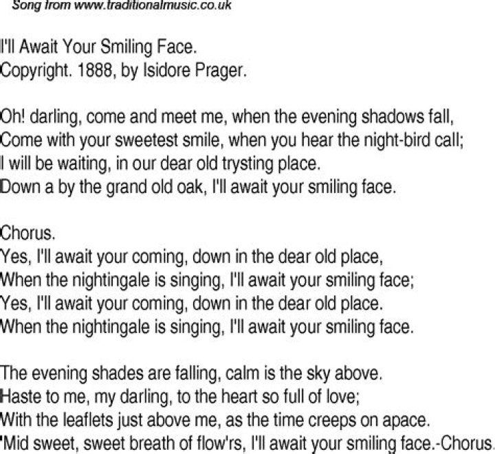 The smile on your face lyrics