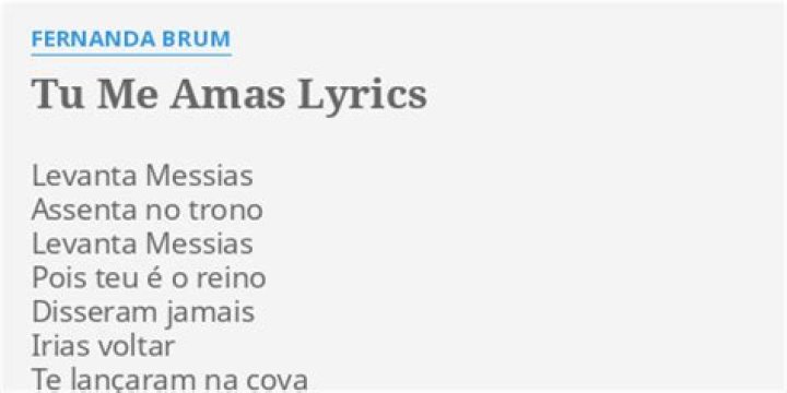 Tú me amas lyrics